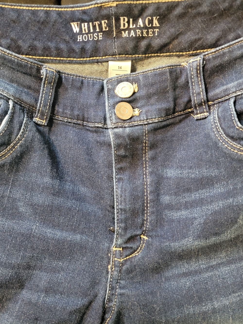 White House Black Market Women’s Dark Blue Denim Straight Leg Jeans